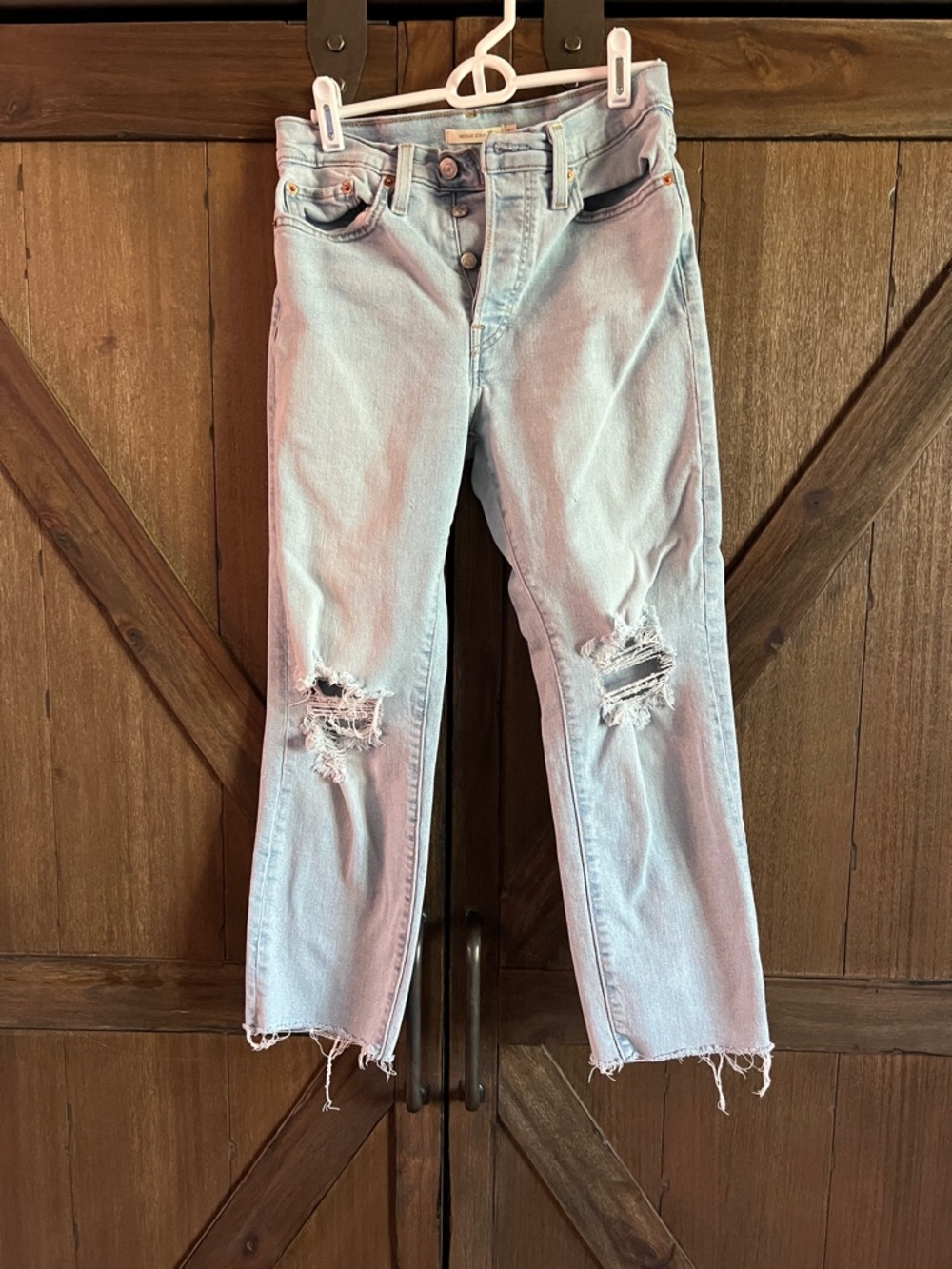 Levi's Light Wash Wedgie Straight Distressed Straight-Leg Jeans
